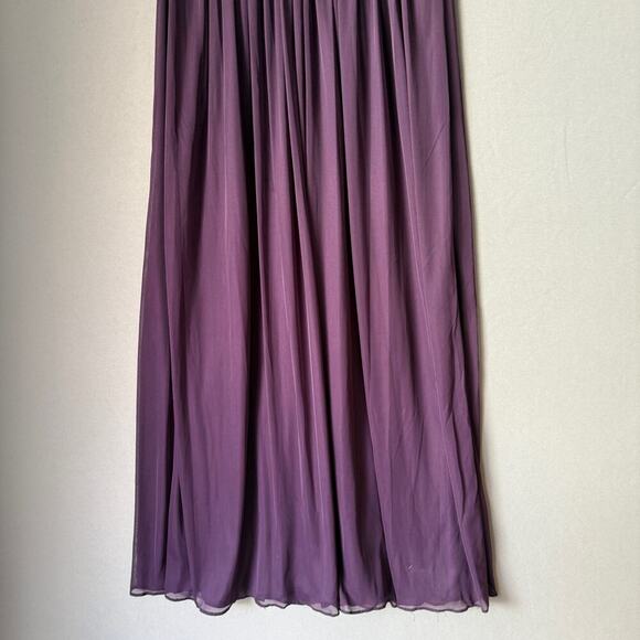 David's Bridal sz 4 Purple lace sheer maxi gown dress - Picture 9 of 10